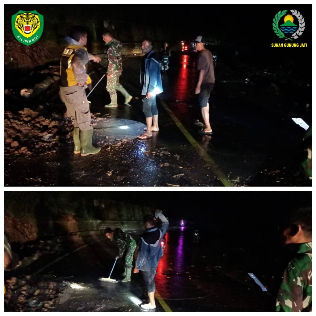 Gerak Cepat, TNI-Polri Datangi Lokasi Pohon Tumbang di Jalan Raya Cikijing-Kuningan