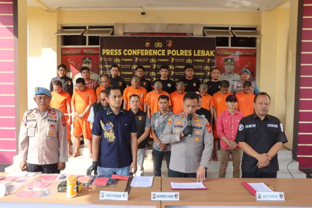 Kapolres Lebak Release Ungkap 8 Kasus Tindak Kejahatan Jalanan oleh Sat Reskrim Polres Lebak dan Polsek Jajaran Juli&nbsp;2024
